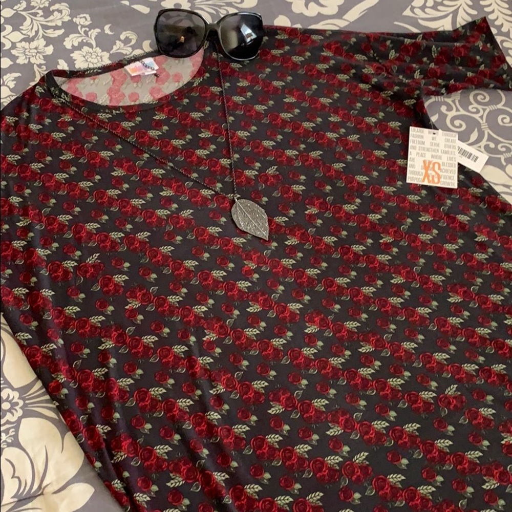 LuLaRoe Rose Print Irma (Legging Material)